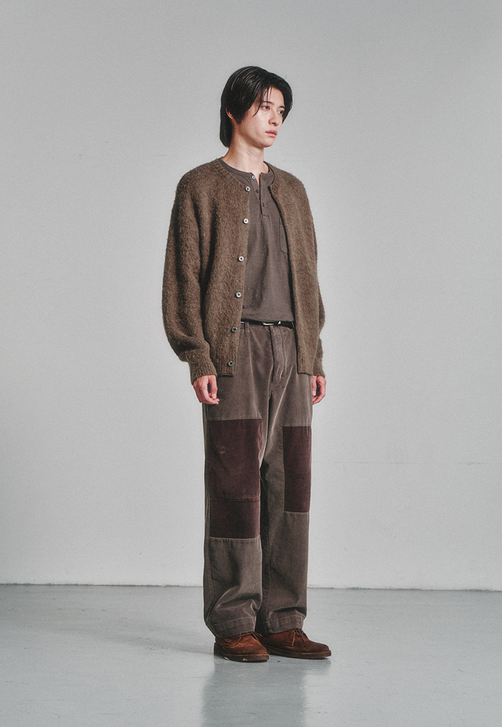 Art if acts - Alpaca Round Neck Cardigan (Mud) product image 3 | TRAB K-Fashion Australia