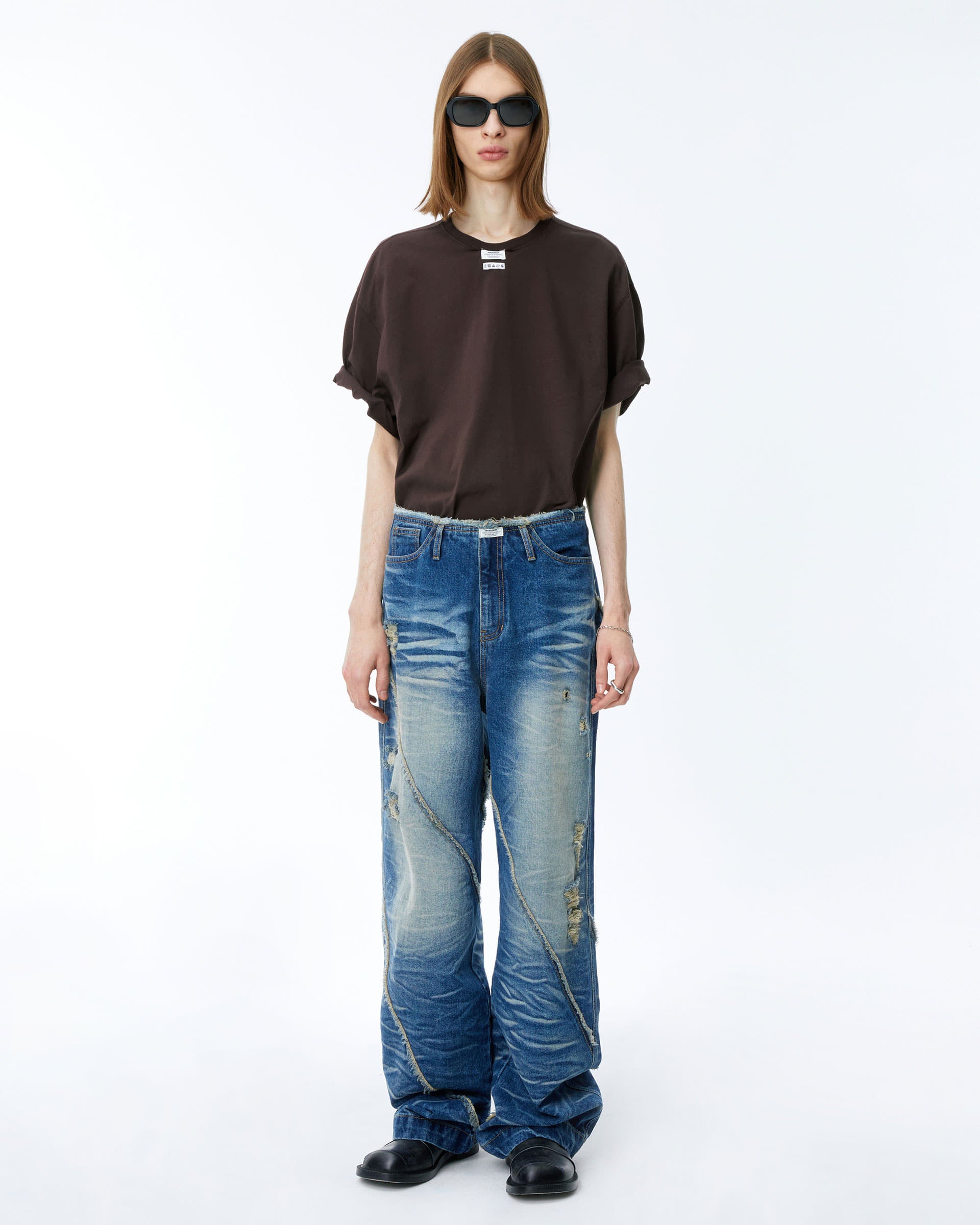 Ader Error - Langle t-shirt (Brown) product image 1 | TRAB K-Fashion Australia
