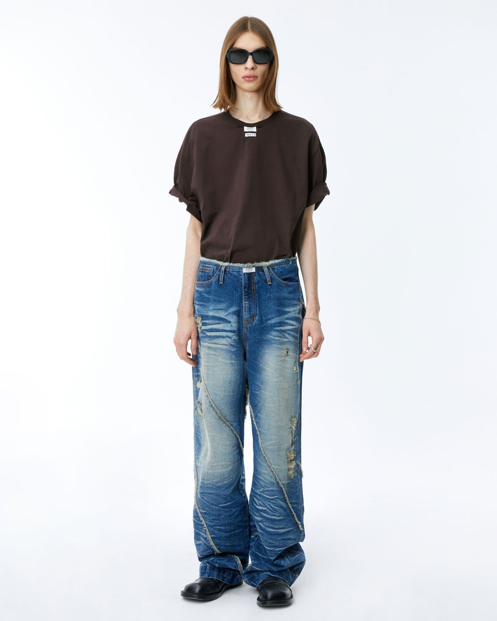 Ader Error - Langle t-shirt (Brown) product image 1 | TRAB K-Fashion Australia