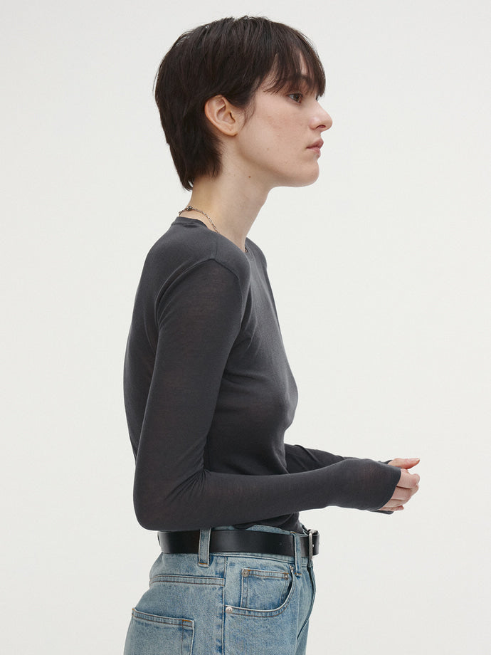 Tonywack - Wool Tencel Long Sleeve (Charcoal) product image 5 | TRAB K-Fashion Australia