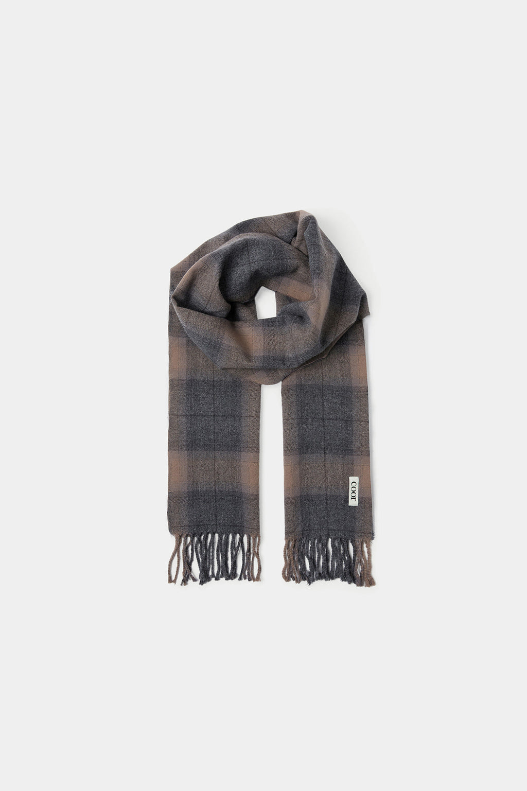 Coor - Merino Wool Ombre Checkered Muffler (Charcoal) product image 4 | TRAB K-Fashion Australia