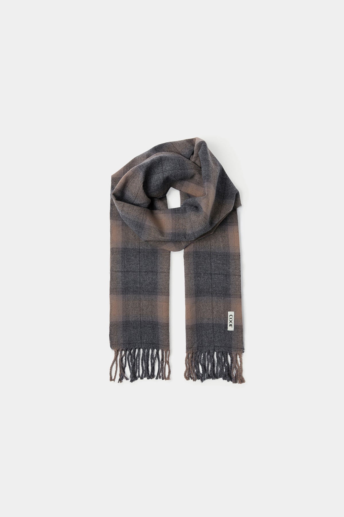 Coor - Merino Wool Ombre Checkered Muffler (Charcoal) product image 4 | TRAB K-Fashion Australia