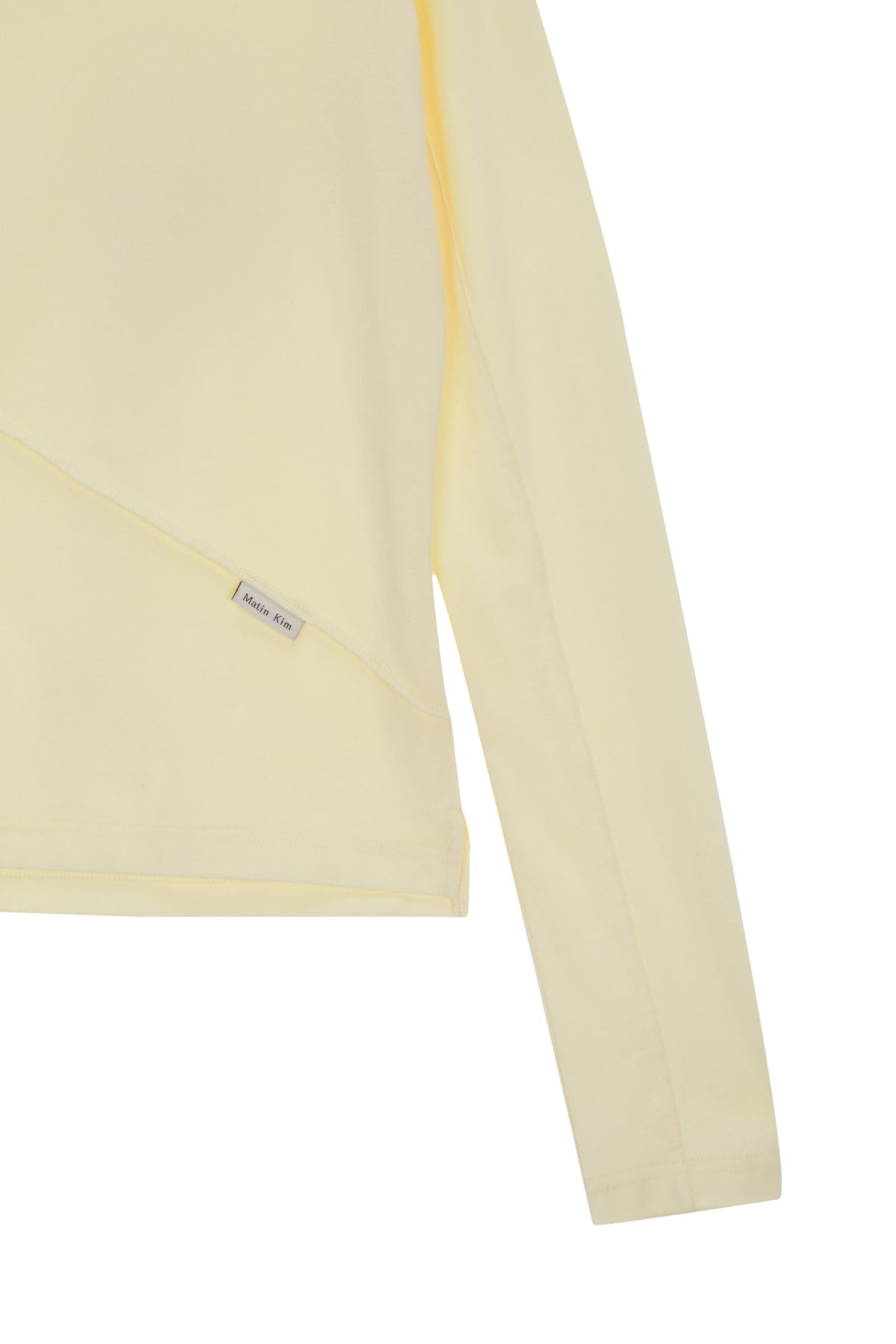 Matin Kim - Diagonal Slimfit Long Sleeve Top (Light Yellow) product image 4 | TRAB K-Fashion Australia