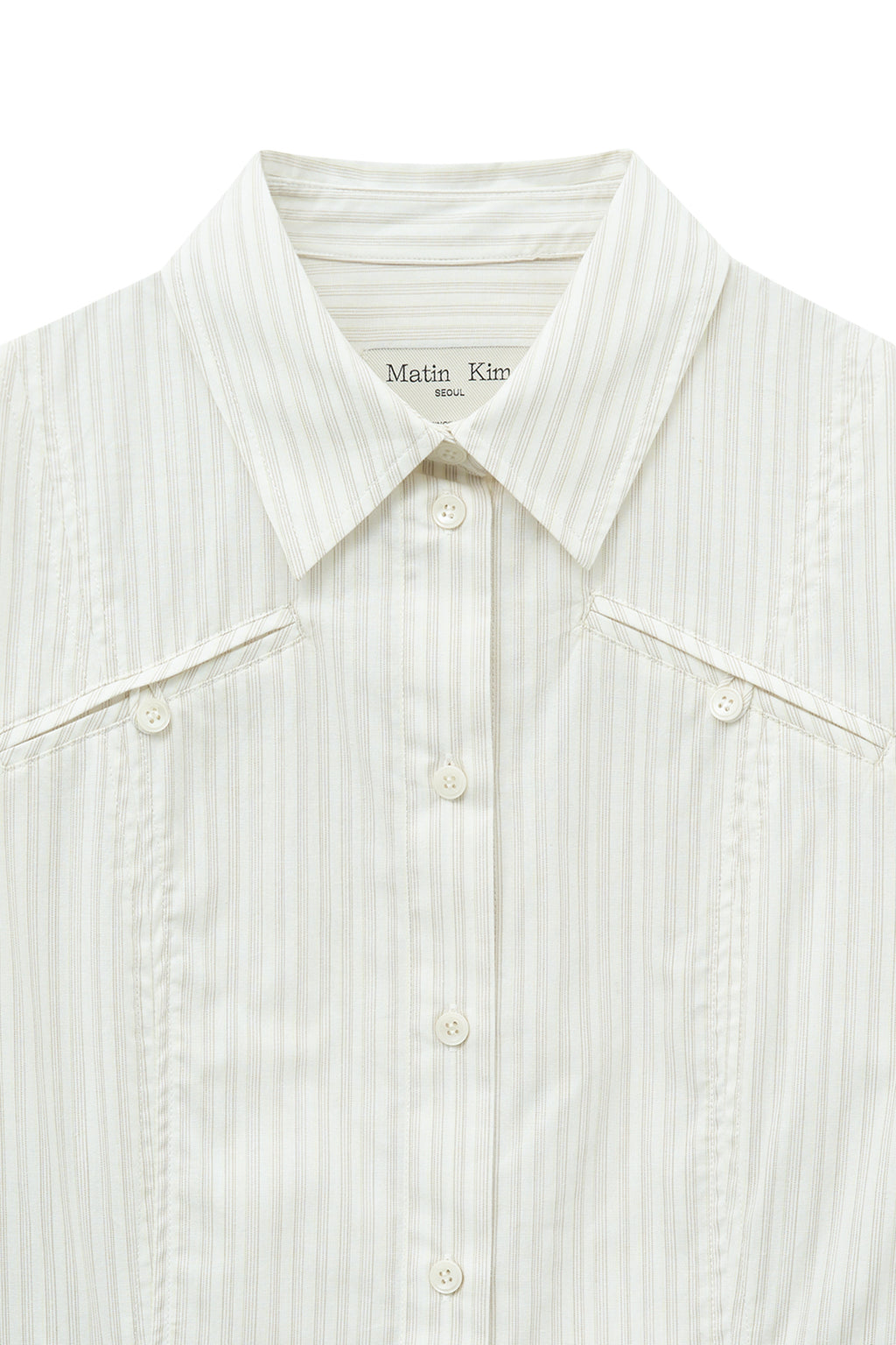 Matin Kim - Pocket Line Point Shirt (Beige) product image 3 | TRAB K-Fashion Australia