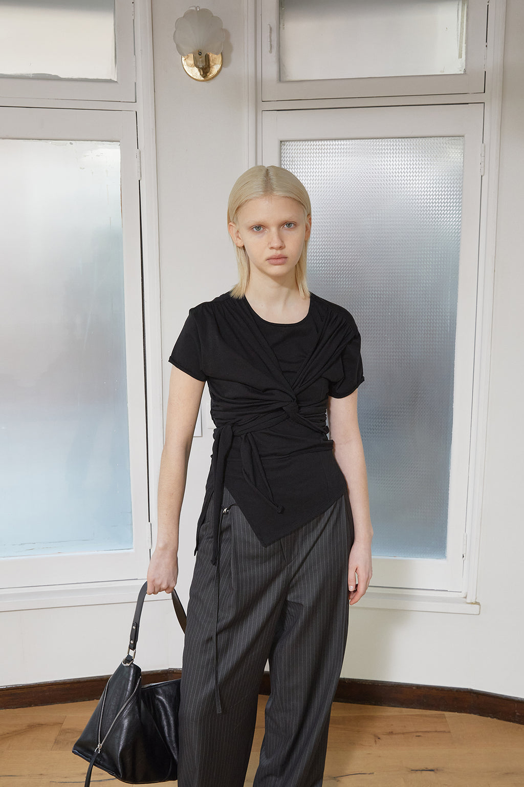 Matin Kim - Tied Detail String Top (Black) product image 14 | TRAB K-Fashion Australia