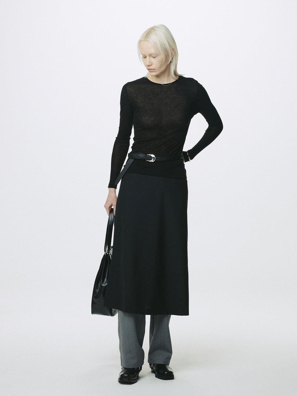 Tonywack - Wool Midi Skirt (Black) product image 8 | TRAB K-Fashion Australia