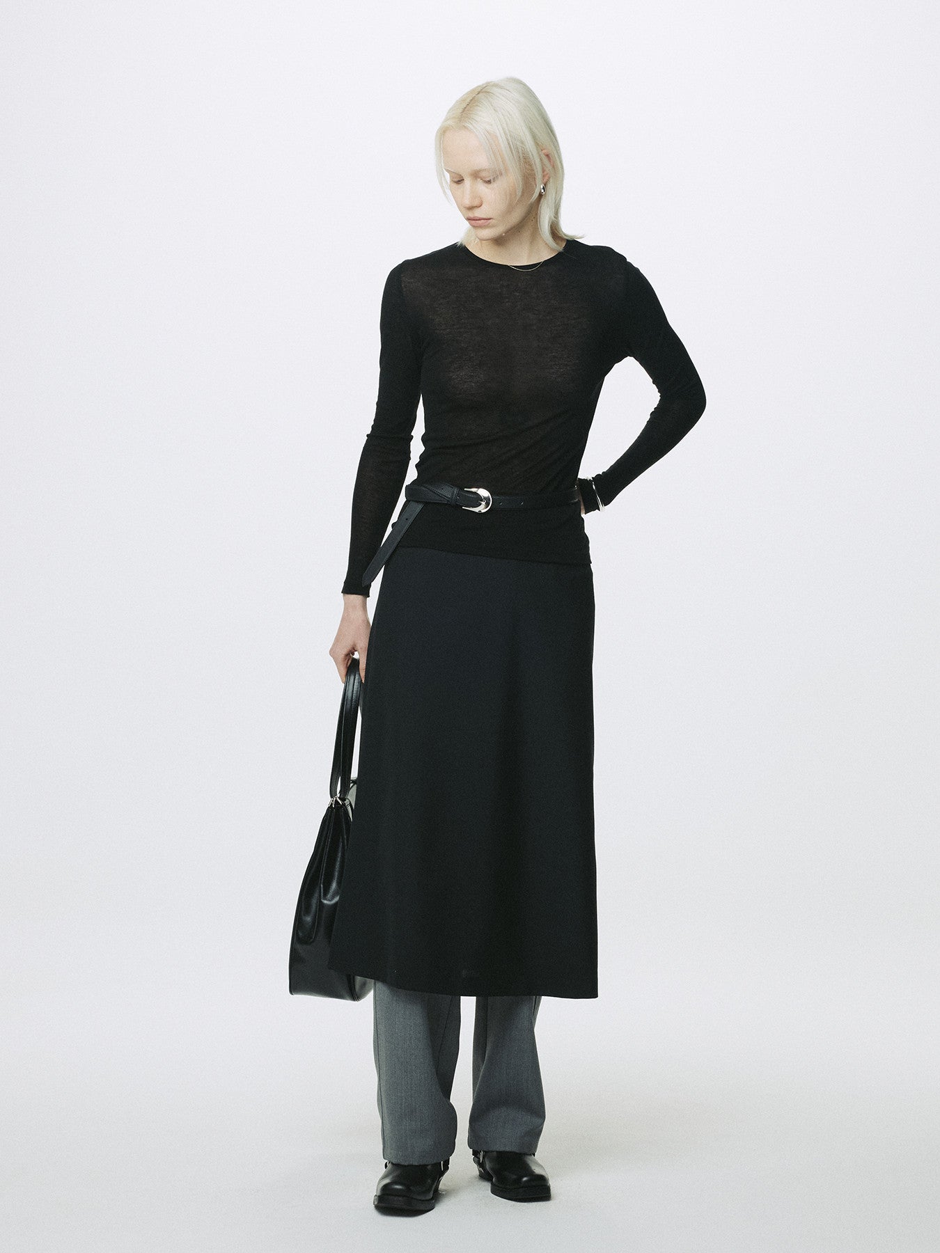 Tonywack - Wool Midi Skirt (Black) product image 8 | TRAB K-Fashion Australia
