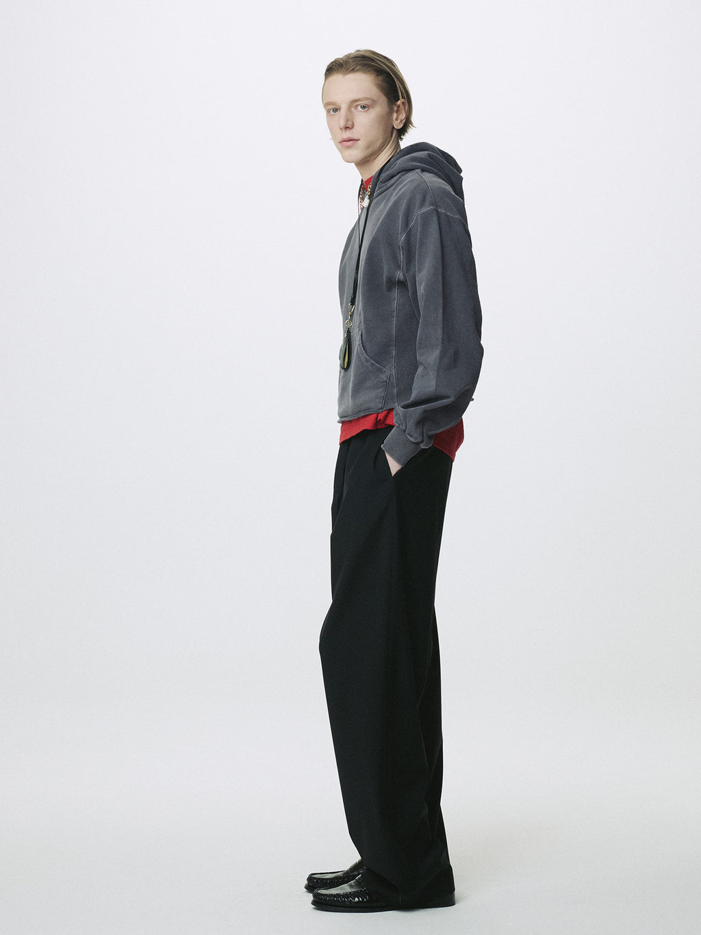Tonywack - Garment Dyed Raw Edge Hoodie (Faded Ink) product image 3 | TRAB K-Fashion Australia