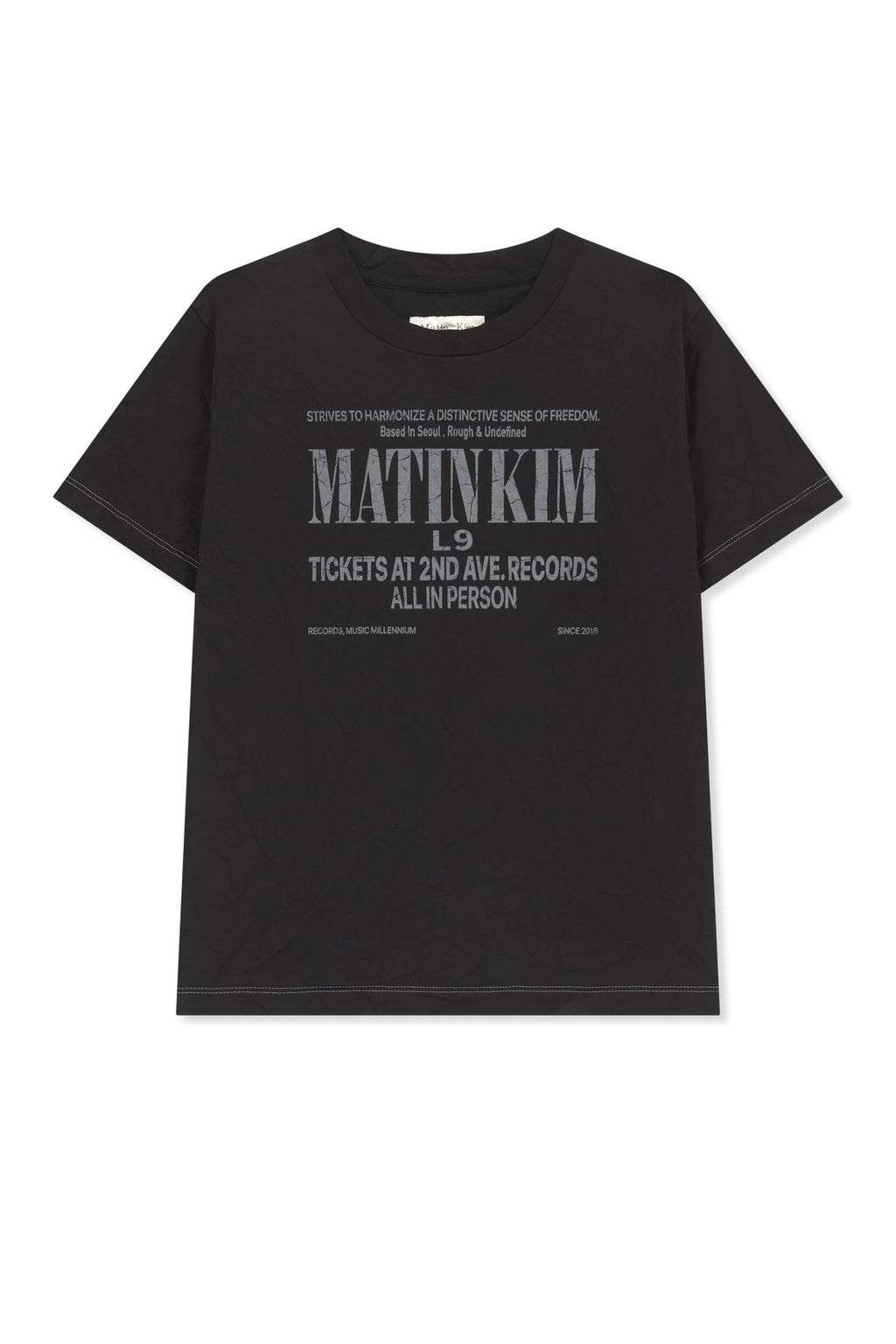 Matin Kim - Lettering Graffiti Crease Top (Black) product image 1 | TRAB K-Fashion Australia