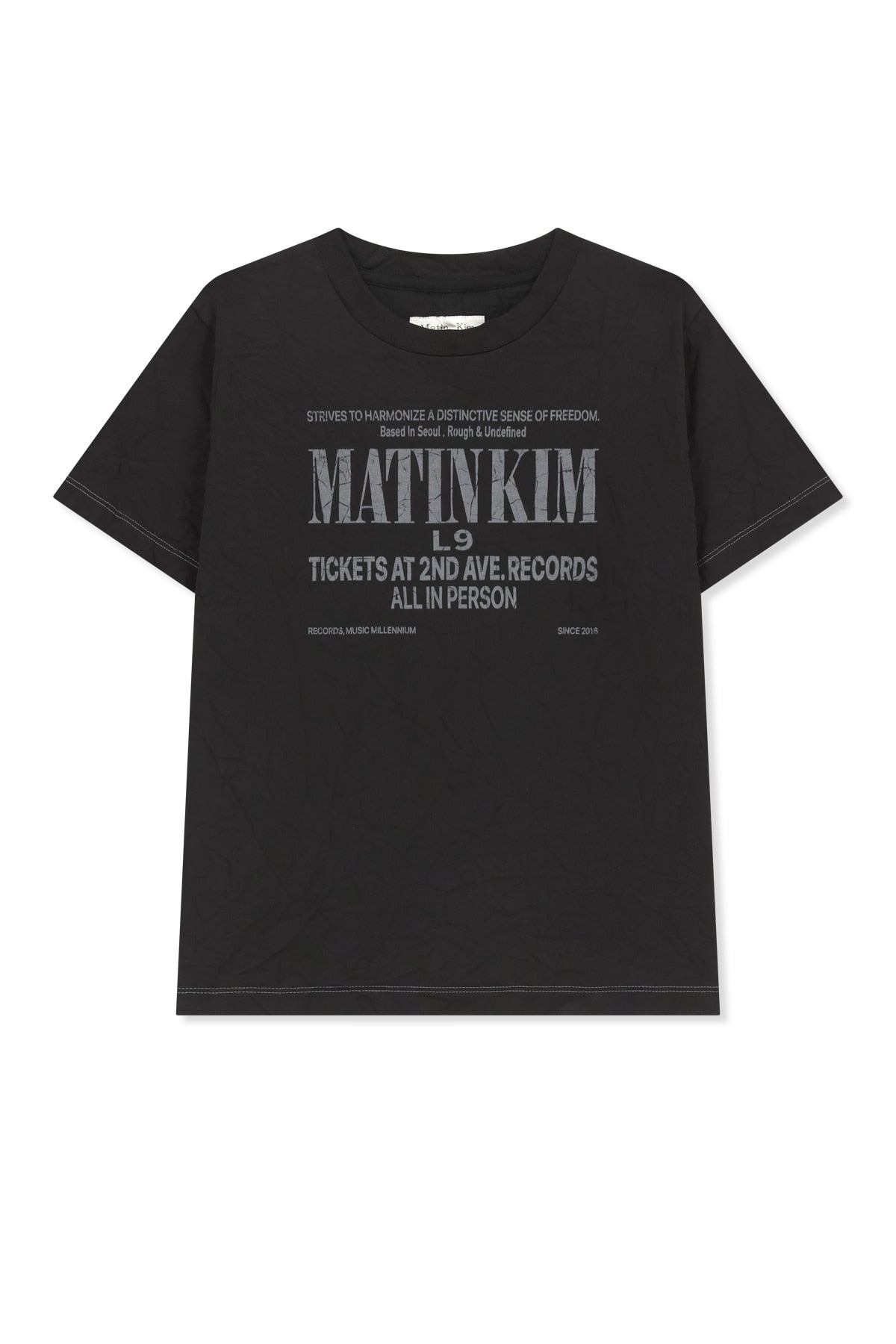 Matin Kim - Lettering Graffiti Crease Top (Black) product image 1 | TRAB K-Fashion Australia