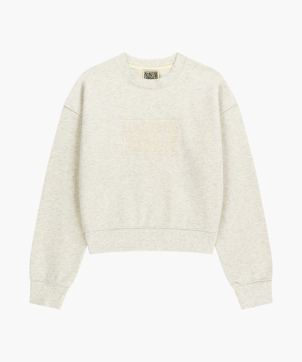 Marithe & Francois Girbaud - Classic Logo Crop Sweatshirt (Oatmeal) product image 6 | TRAB K-Fashion Australia