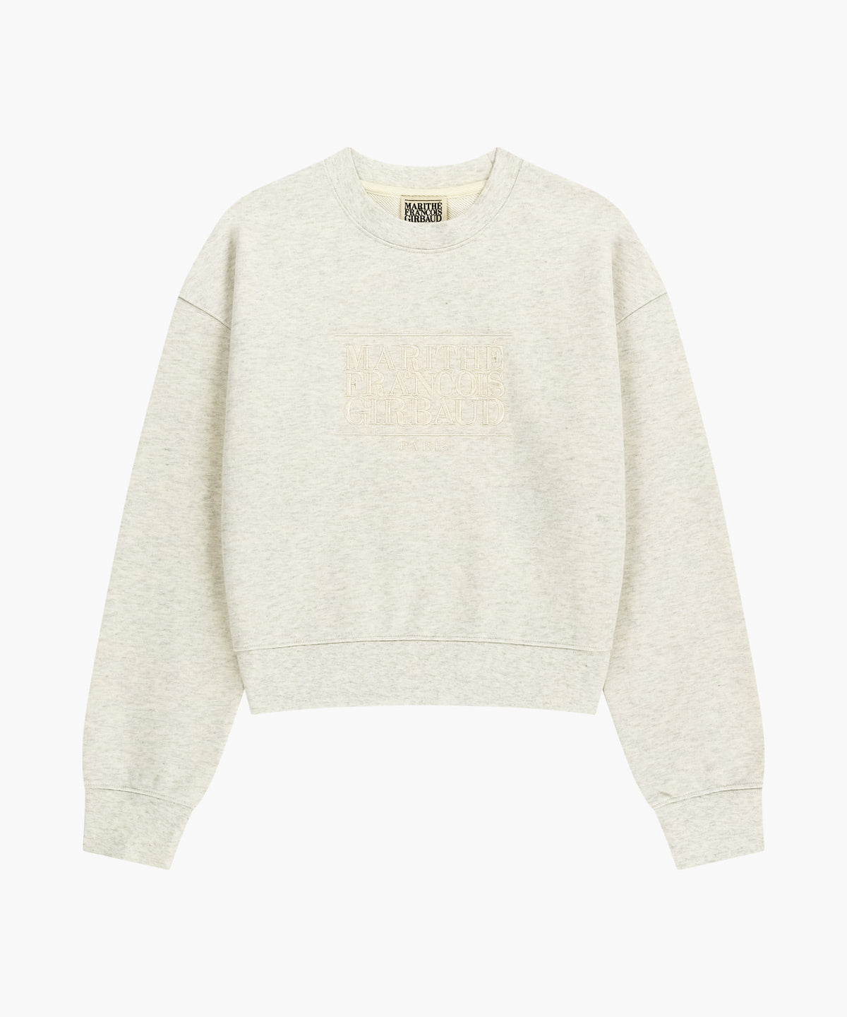 Marithe & Francois Girbaud - Classic Logo Crop Sweatshirt (Oatmeal) product image 6 | TRAB K-Fashion Australia