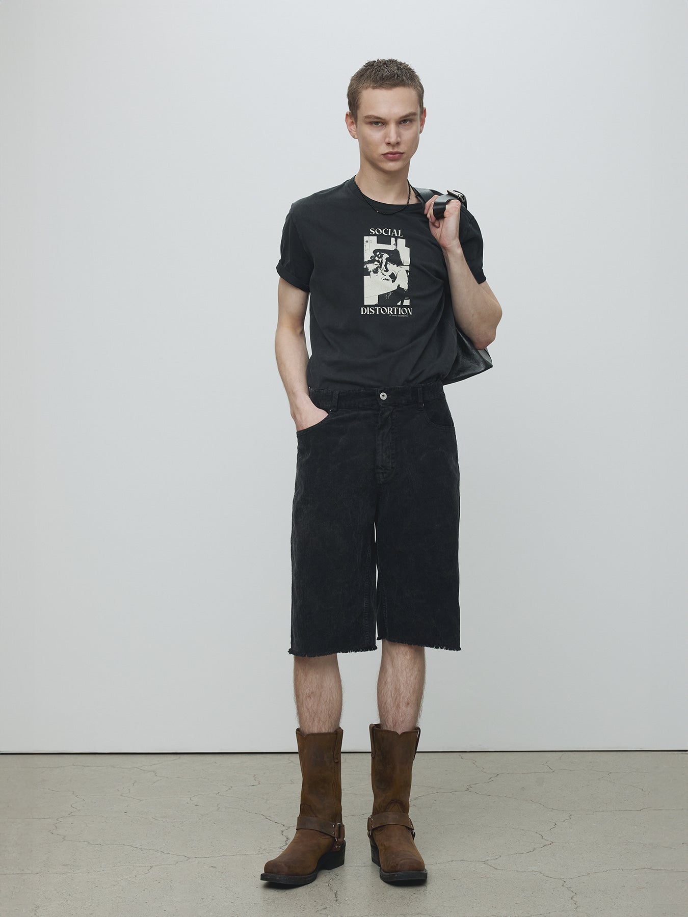 Tonywack - Social Distortion Garment Dyed T-Shirt (Faded Black) product image 2 | TRAB K-Fashion Australia