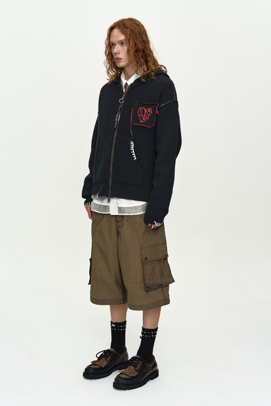 Andersson Bell - Unisex Heart Logo Hood Zip-Up Sweater (Black) product image 3 | TRAB K-Fashion Australia