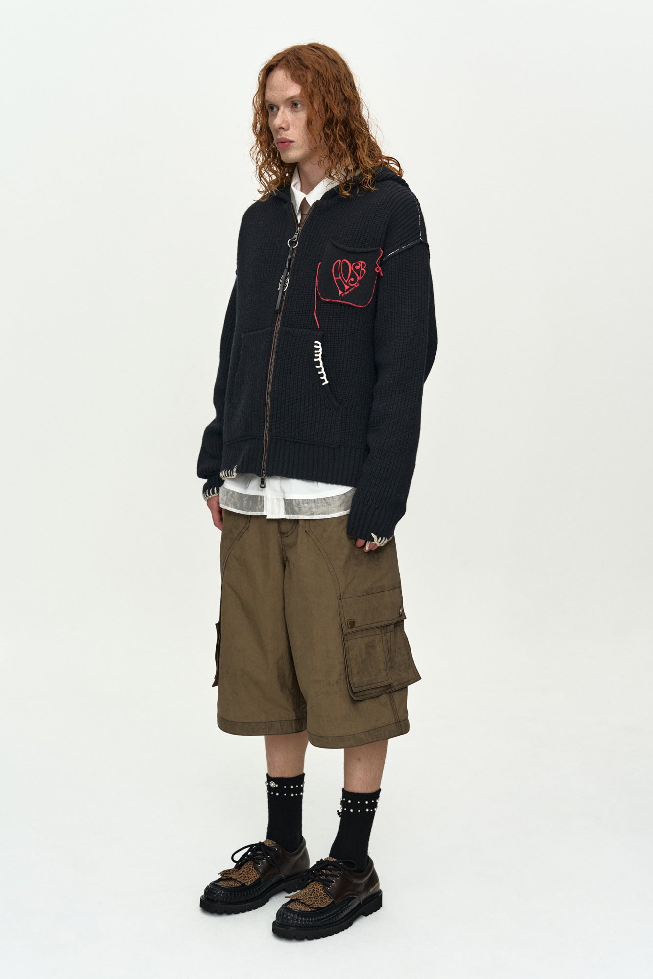 Andersson Bell - Unisex Heart Logo Hood Zip-Up Sweater (Black) product image 3 | TRAB K-Fashion Australia