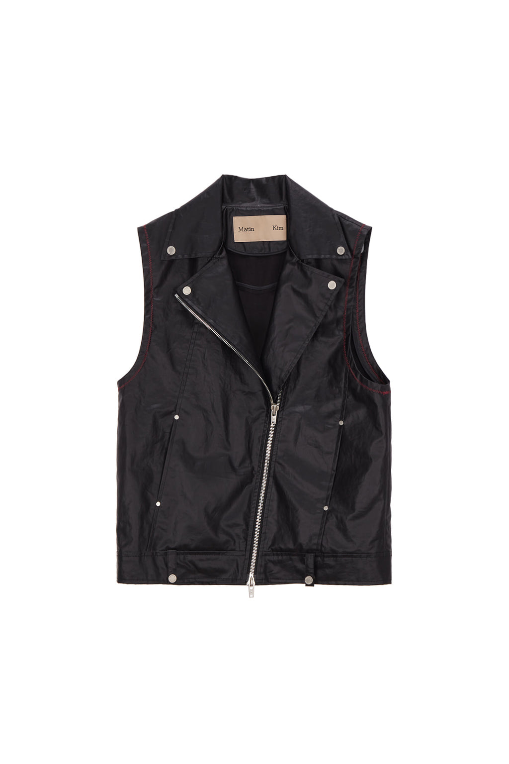 Matin Kim - Leather Like Rider Vest (Black) product image 1 | TRAB K-Fashion Australia