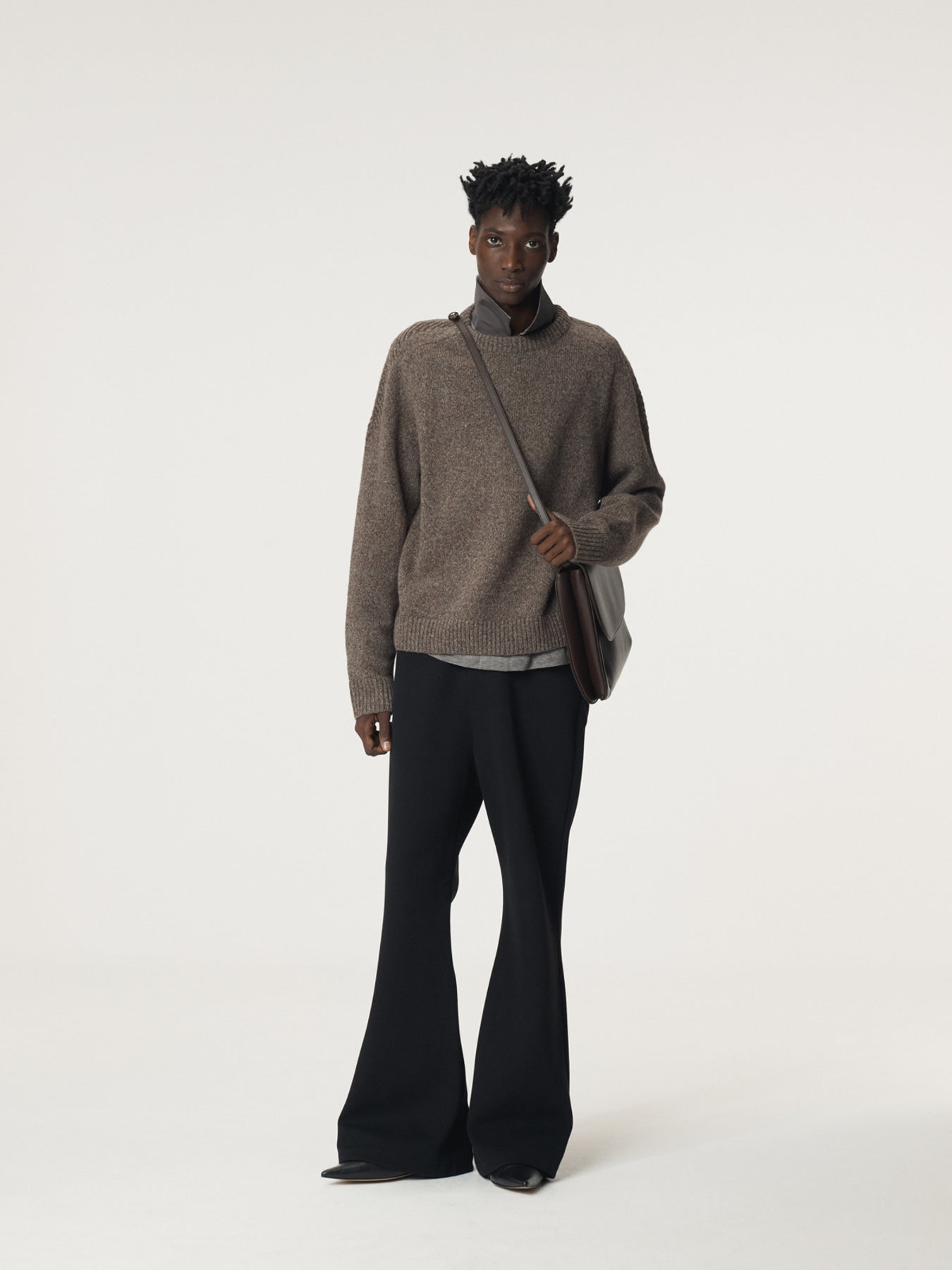 Recto - Shetland Wool Knit Top (Melange Brown) product image 2 | TRAB K-Fashion Australia