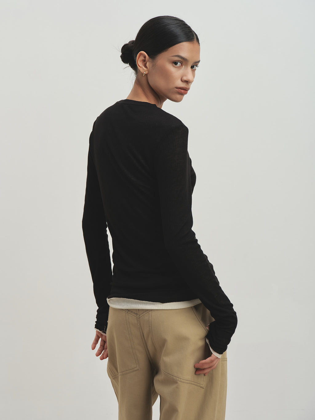 Tonywack - Wide-Leg Cotton Work Pants (Beige) product image 6 | TRAB K-Fashion Australia