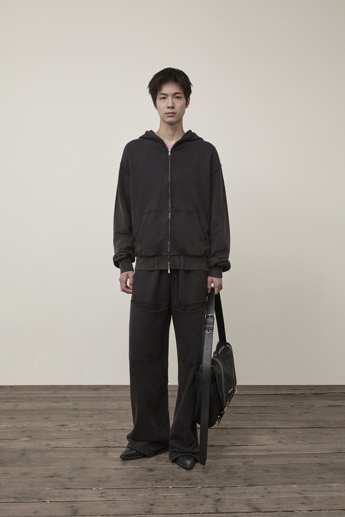 Matin Kim - Cut Out Washed Sweatpants (Charcoal) product image 9 | TRAB K-Fashion Australia