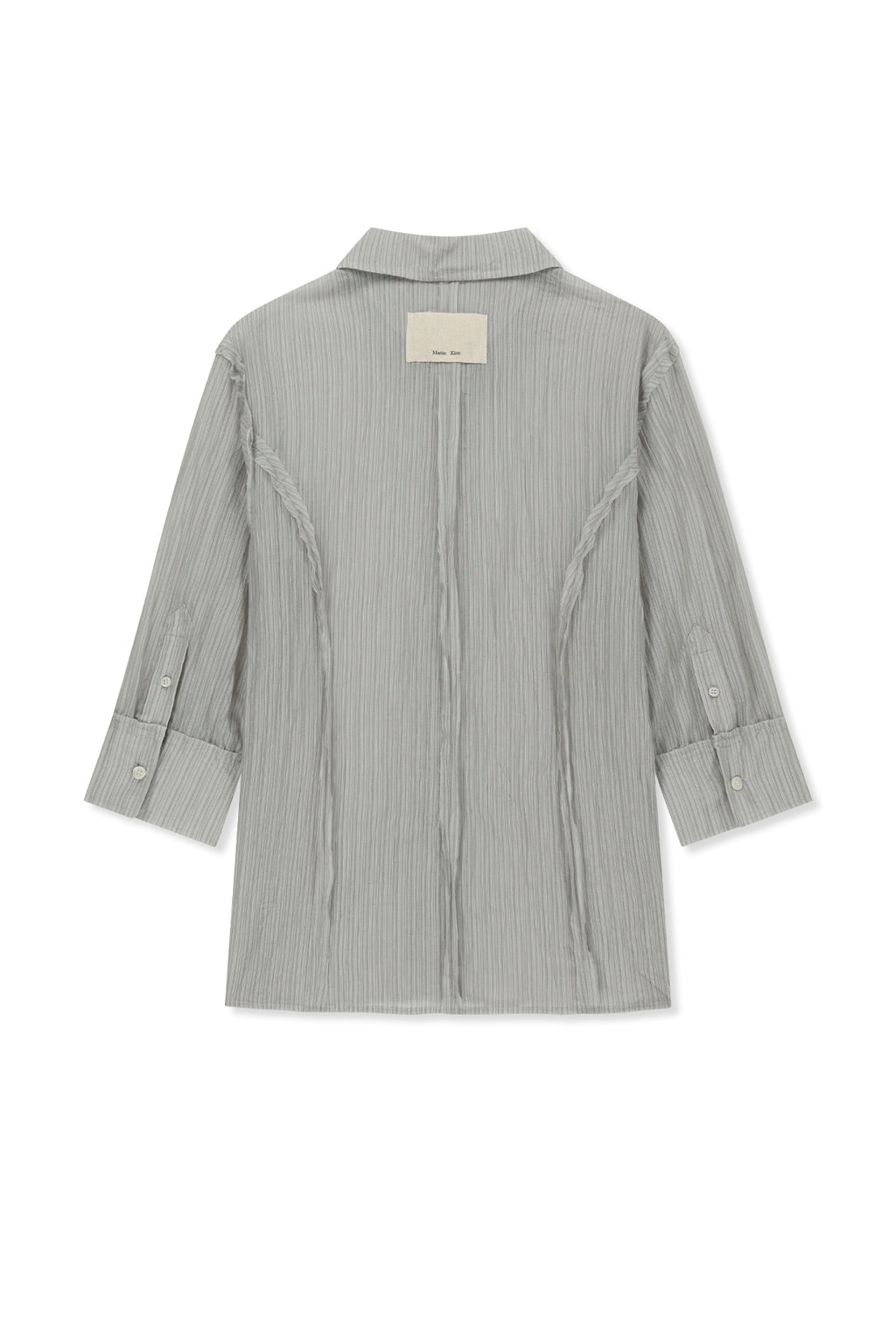 Matin Kim - Raw Edge Crinkle Blouse (Light Grey) product image 2 | TRAB K-Fashion Australia