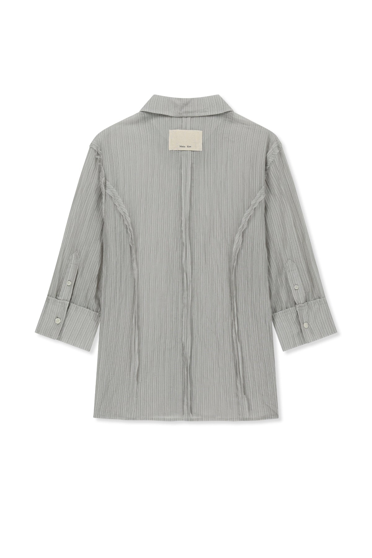 Matin Kim - Raw Edge Crinkle Blouse (Light Grey) product image 2 | TRAB K-Fashion Australia