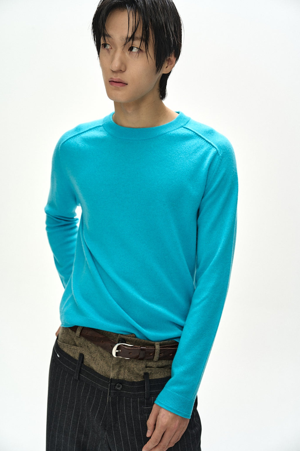 Andersson Bell - Shane Cashmere Crew-Neck Sweater (Blue) product image 1 | TRAB K-Fashion Australia