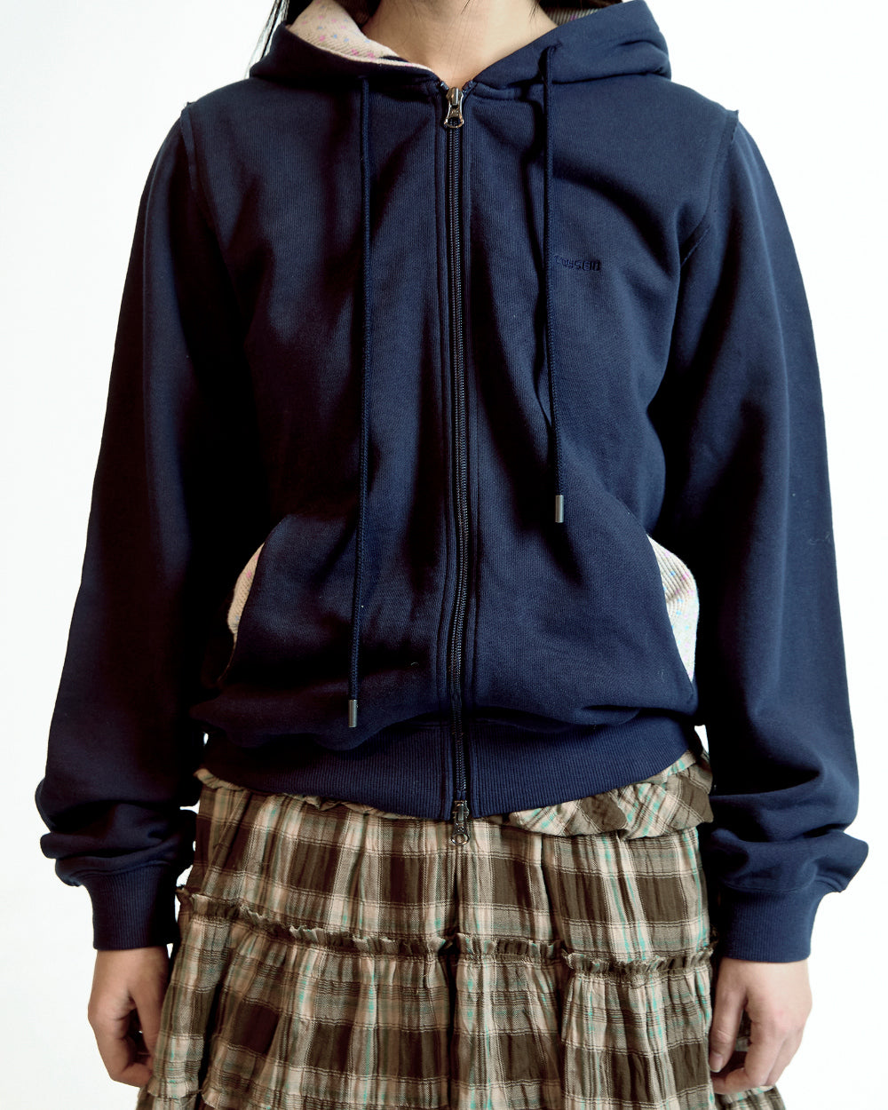 Coyseio - Flower Point Zip-Up Hoodie (Navy) product image 6 | TRAB K-Fashion Australia