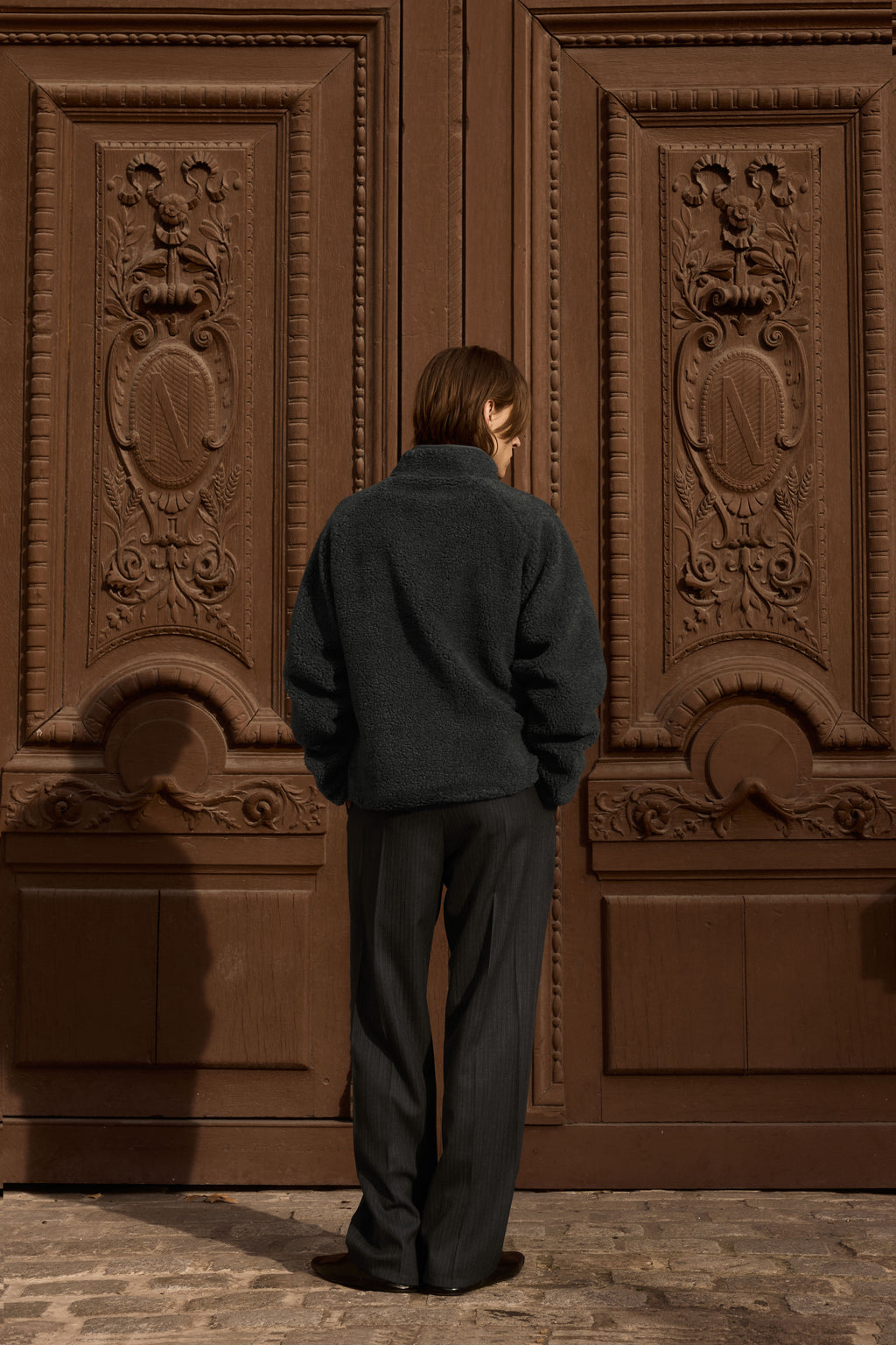 STU - Fleece Zip-Up Jacket In (Charcoal) product image 2 | TRAB K-Fashion Australia