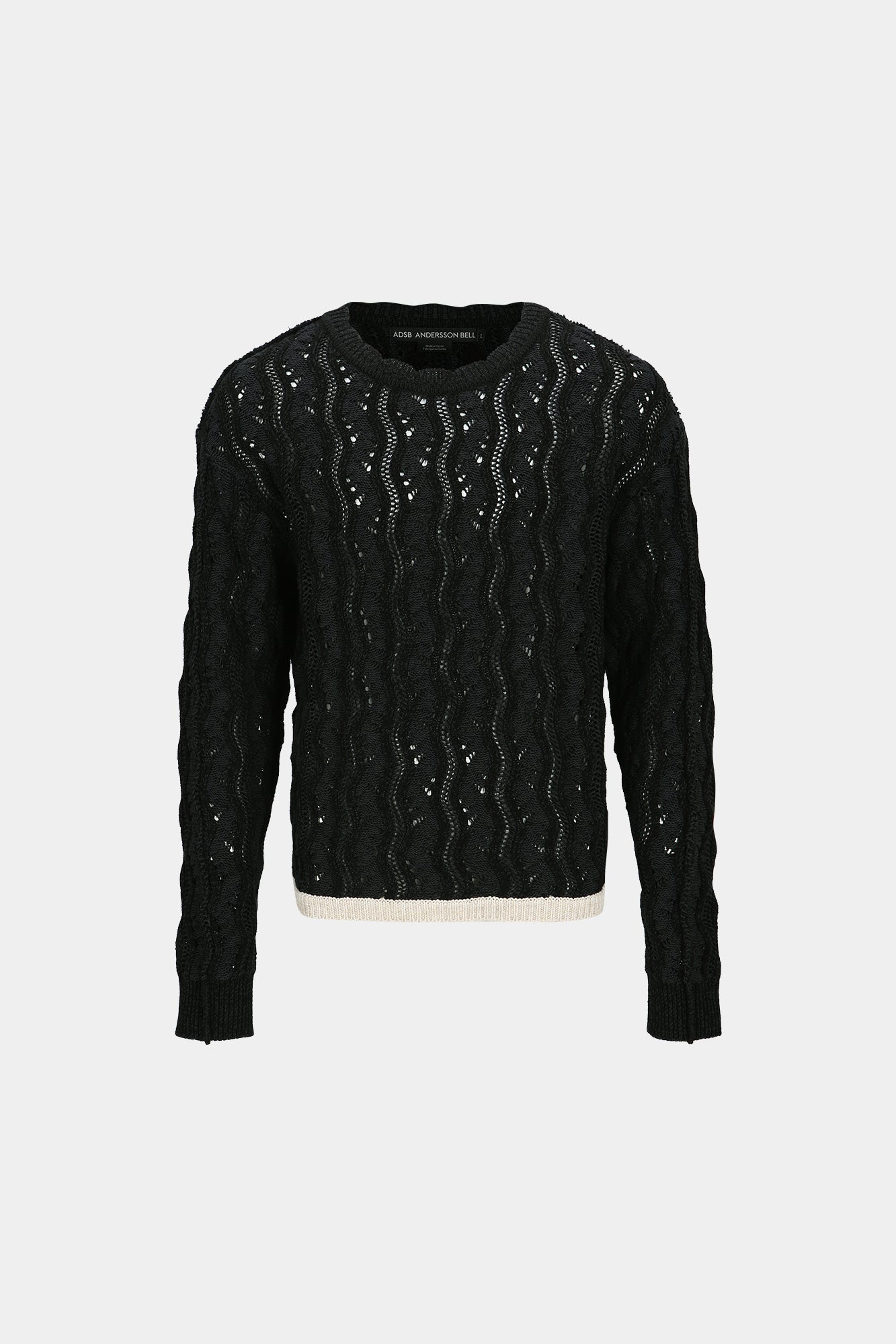 Andersson Bell - Two Tone Wave Crew-Neck Sweater (Black) product image 6 | TRAB K-Fashion Australia