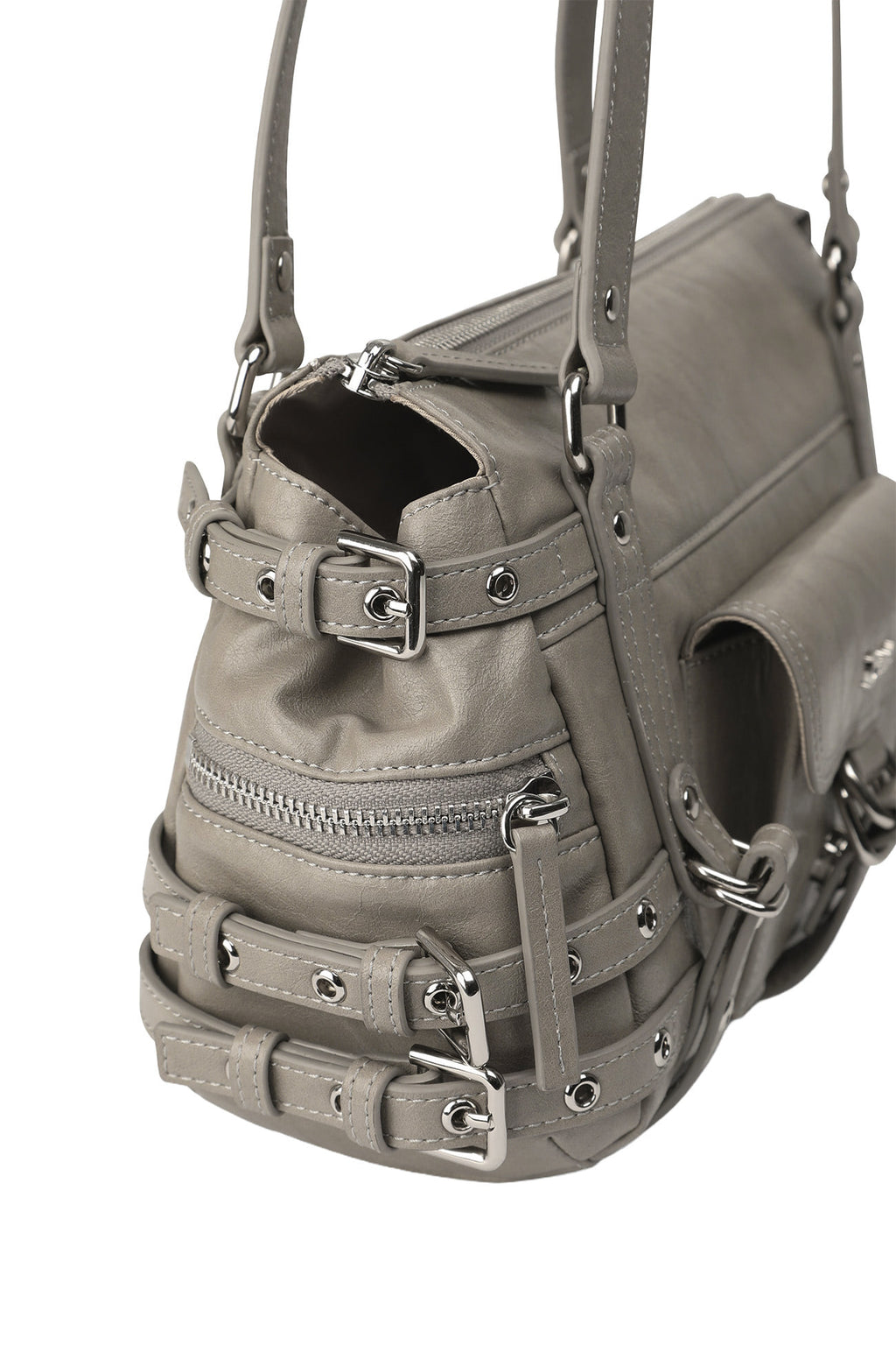 Deinet - Belted Pocket Mini Shoulder Bag (Grey) product image 5 | TRAB K-Fashion Australia