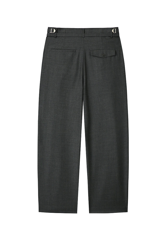 Art if acts - Belted Wool Side Two Tuck Pants (Charcoal) product image 7 | TRAB K-Fashion Australia