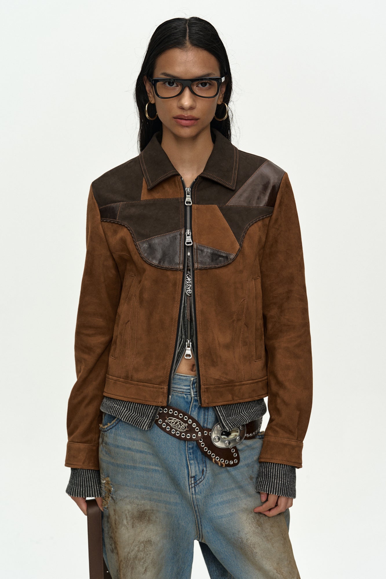 Andersson Bell - Harvey Leather Patchwork Jacket (Brown) product image 5 | TRAB K-Fashion Australia