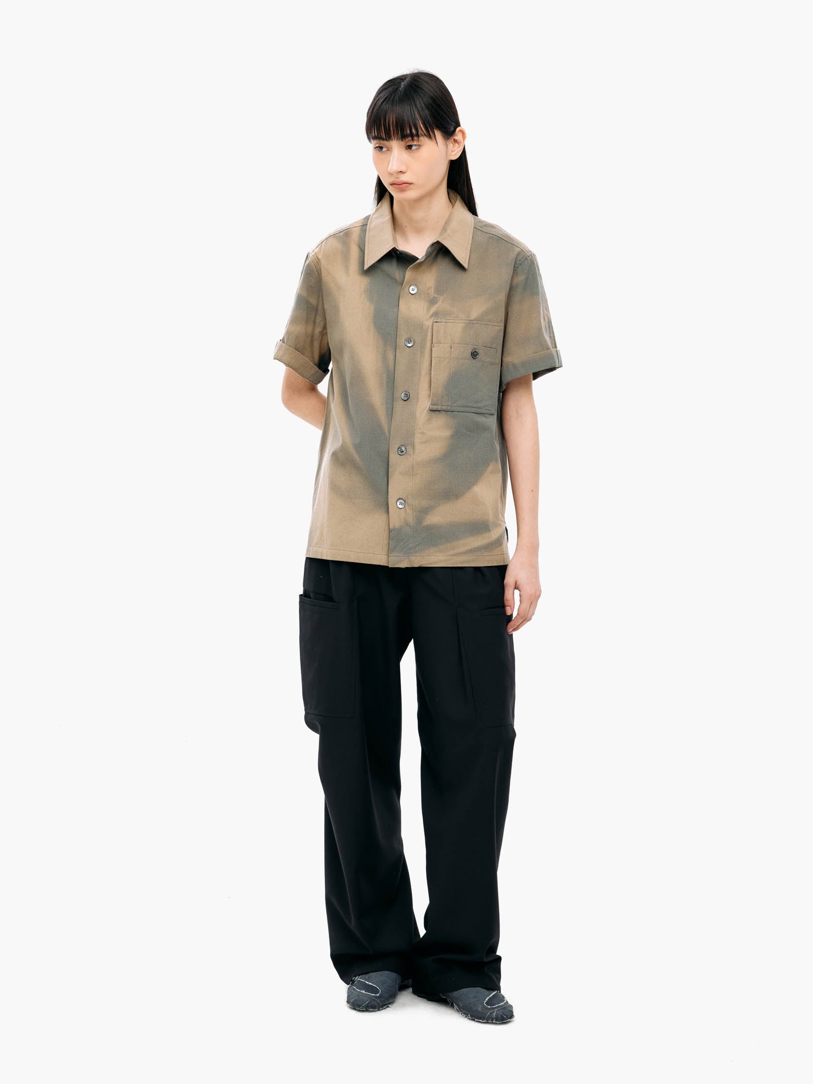 Jiyong Kim - Raw Edged 3D Pocket Trousers (Black) product image 2 | TRAB K-Fashion Australia