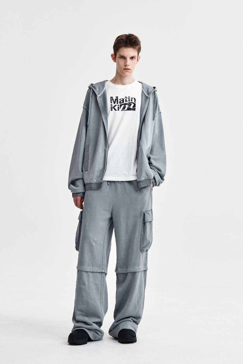 Matin Kim - [Pre-Order – Ships November 5] Pigment Dyed Cargo Pants (Light Grey) product image 9 | TRAB K-Fashion Australia