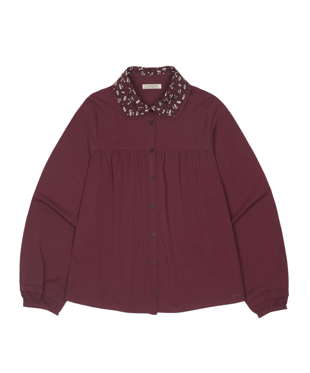 Coyseio - Graphic Round Collar Shirt (Wine) product image 13 | TRAB K-Fashion Australia