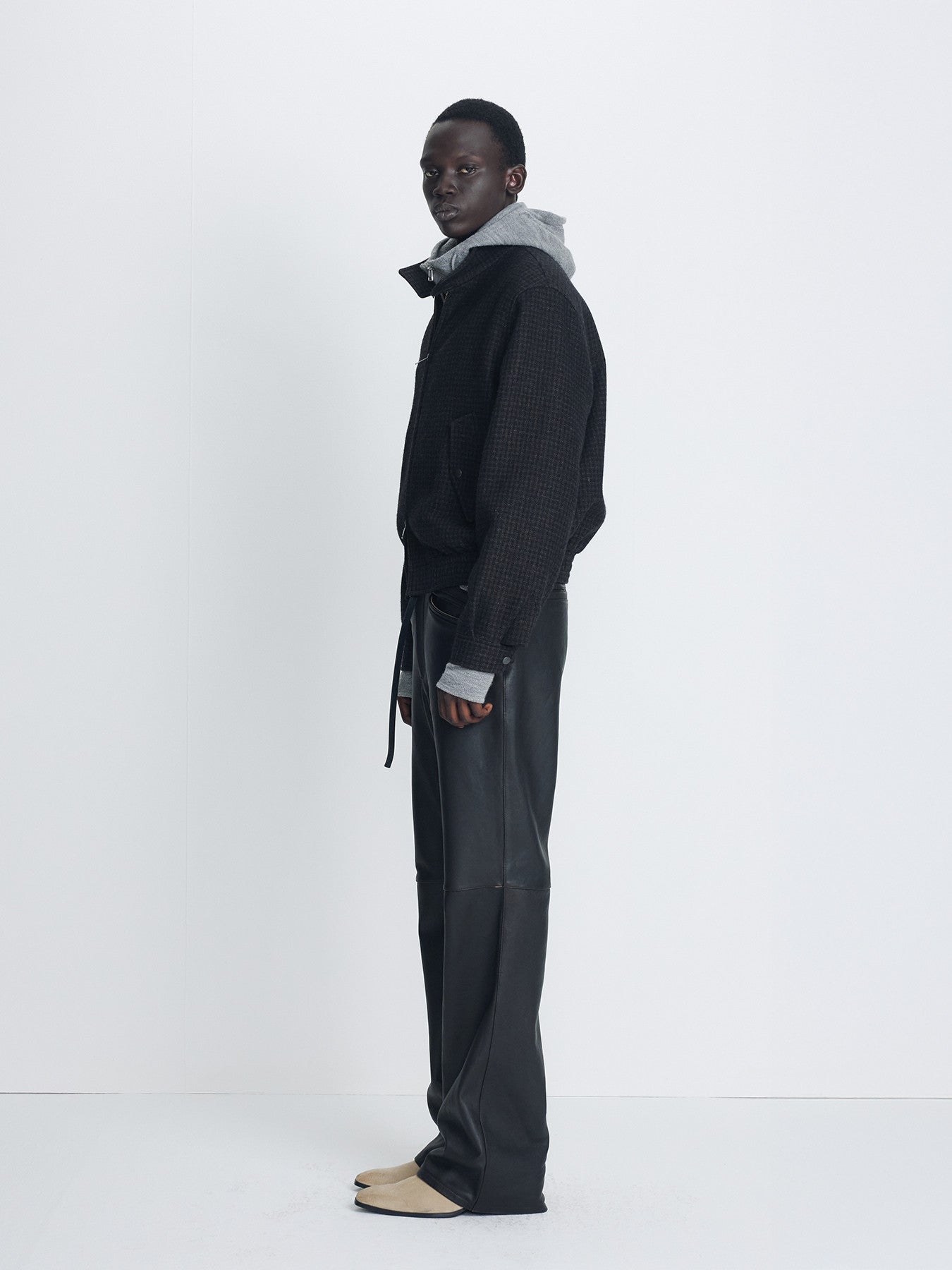 Tonywack - Lamb Leather Biker Pants (Midnight Brown) product image 3 | TRAB K-Fashion Australia