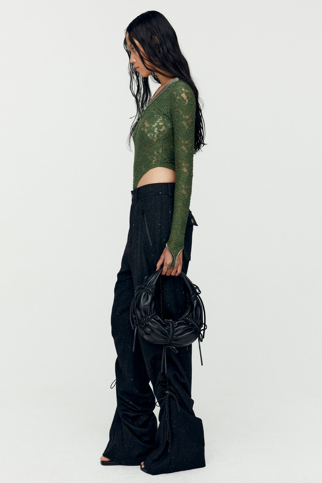 Andersson Bell - Rose Lace Bodysuit (Khaki) product image 3 | TRAB K-Fashion Australia