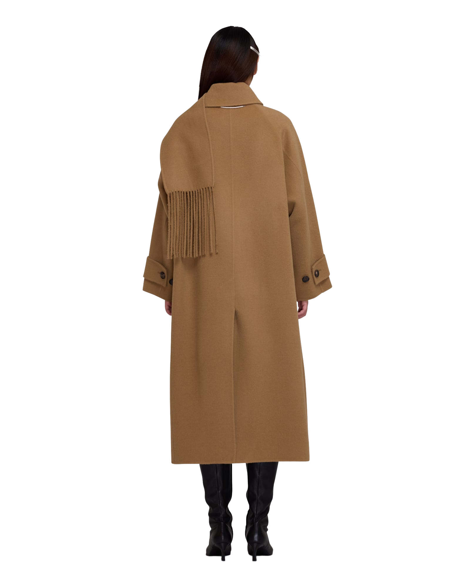 Kimhe Kim - Scarf Detail Long Coat (Beige) product image 24 | TRAB K-Fashion Australia