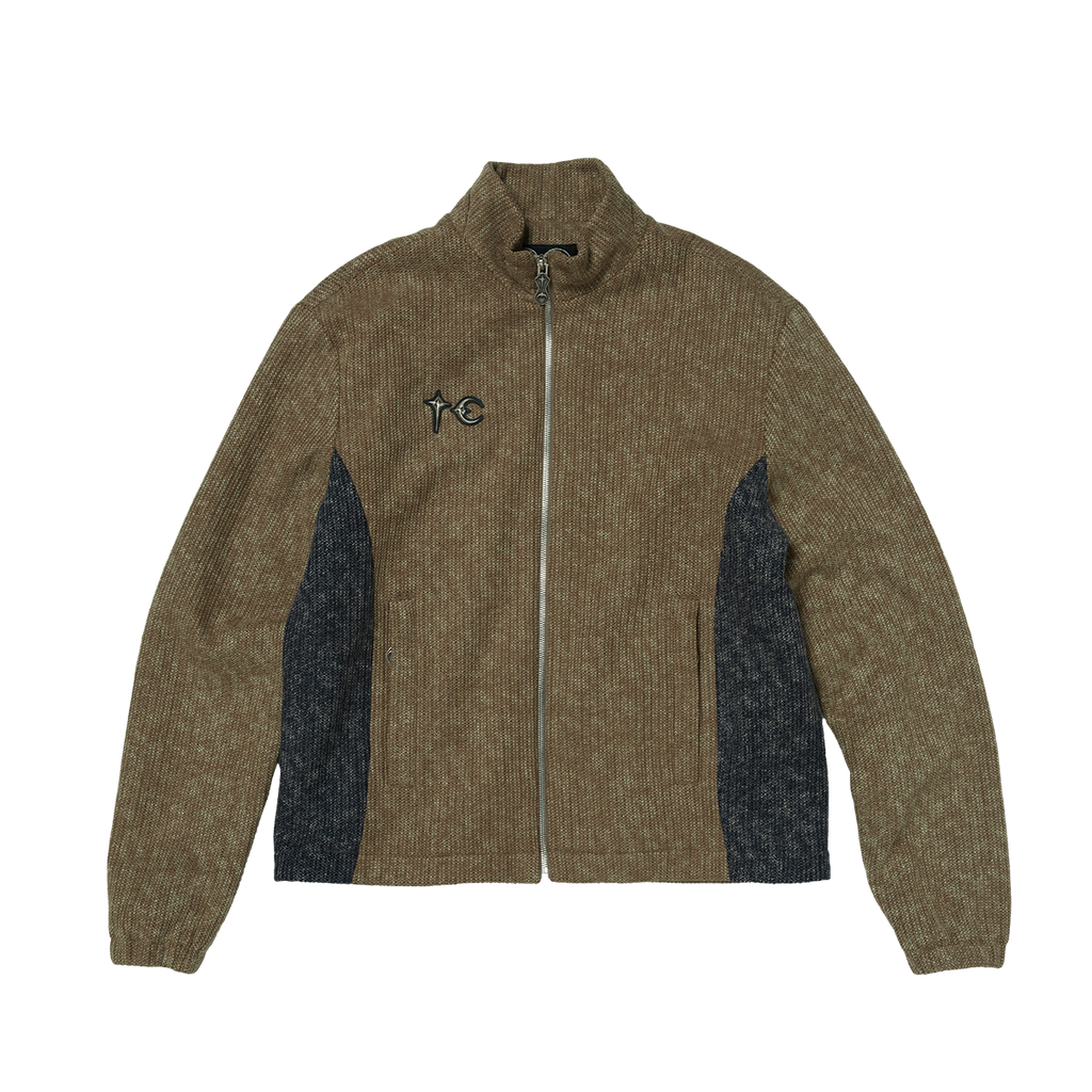 Thug Club - Devil Peace Patch Knit Jacket (Brown) product image 1 | TRAB K-Fashion Australia