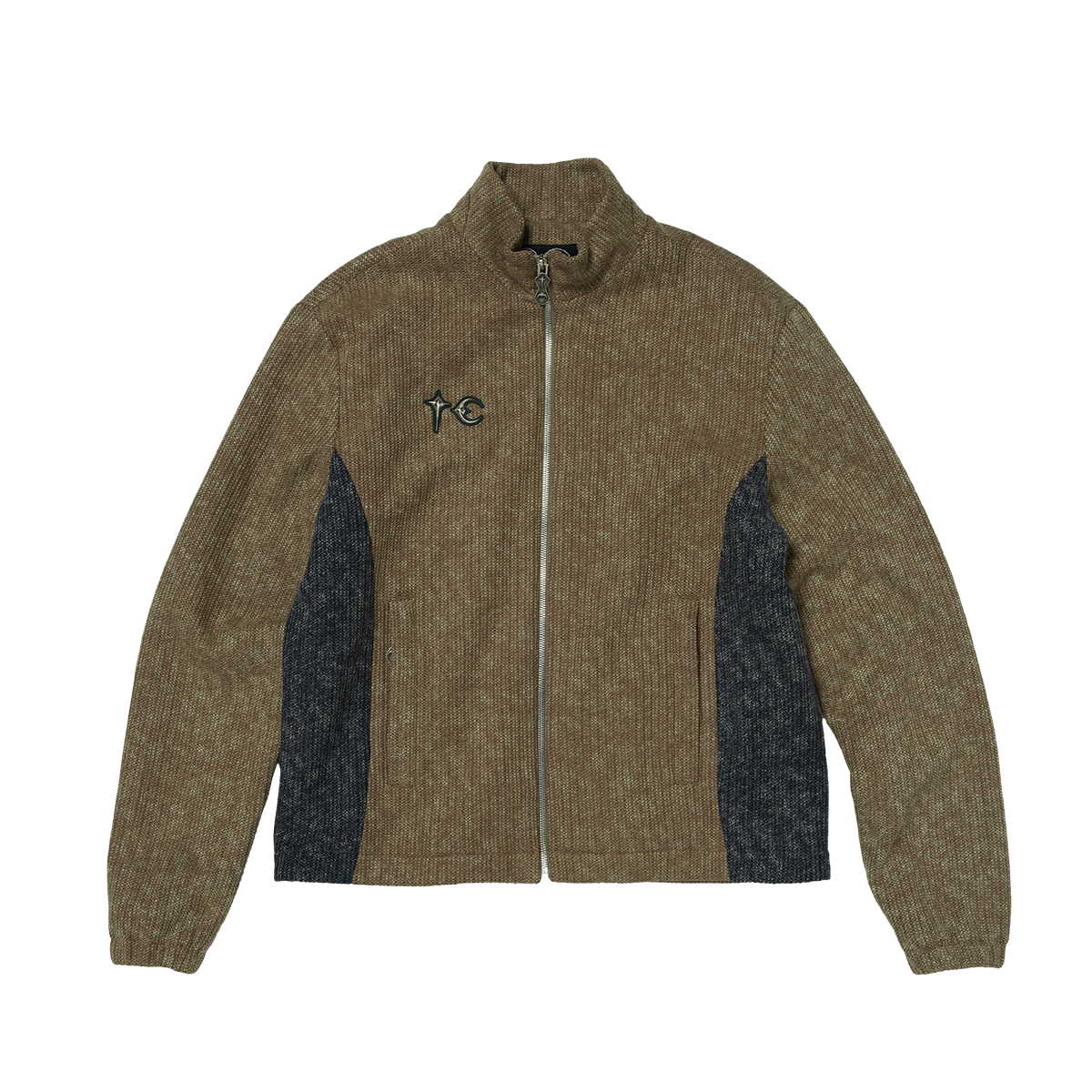Thug Club - Devil Peace Patch Knit Jacket (Brown) product image 1 | TRAB K-Fashion Australia