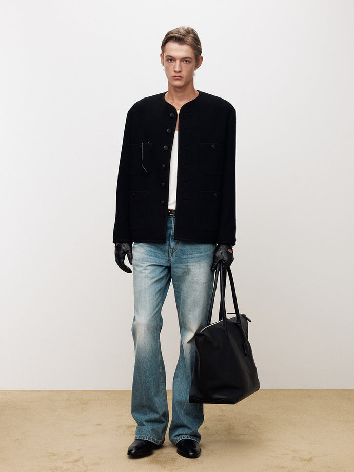 Tonywack - Wool Tweed Buttoned Blouson (Black) product image 2 | TRAB K-Fashion Australia