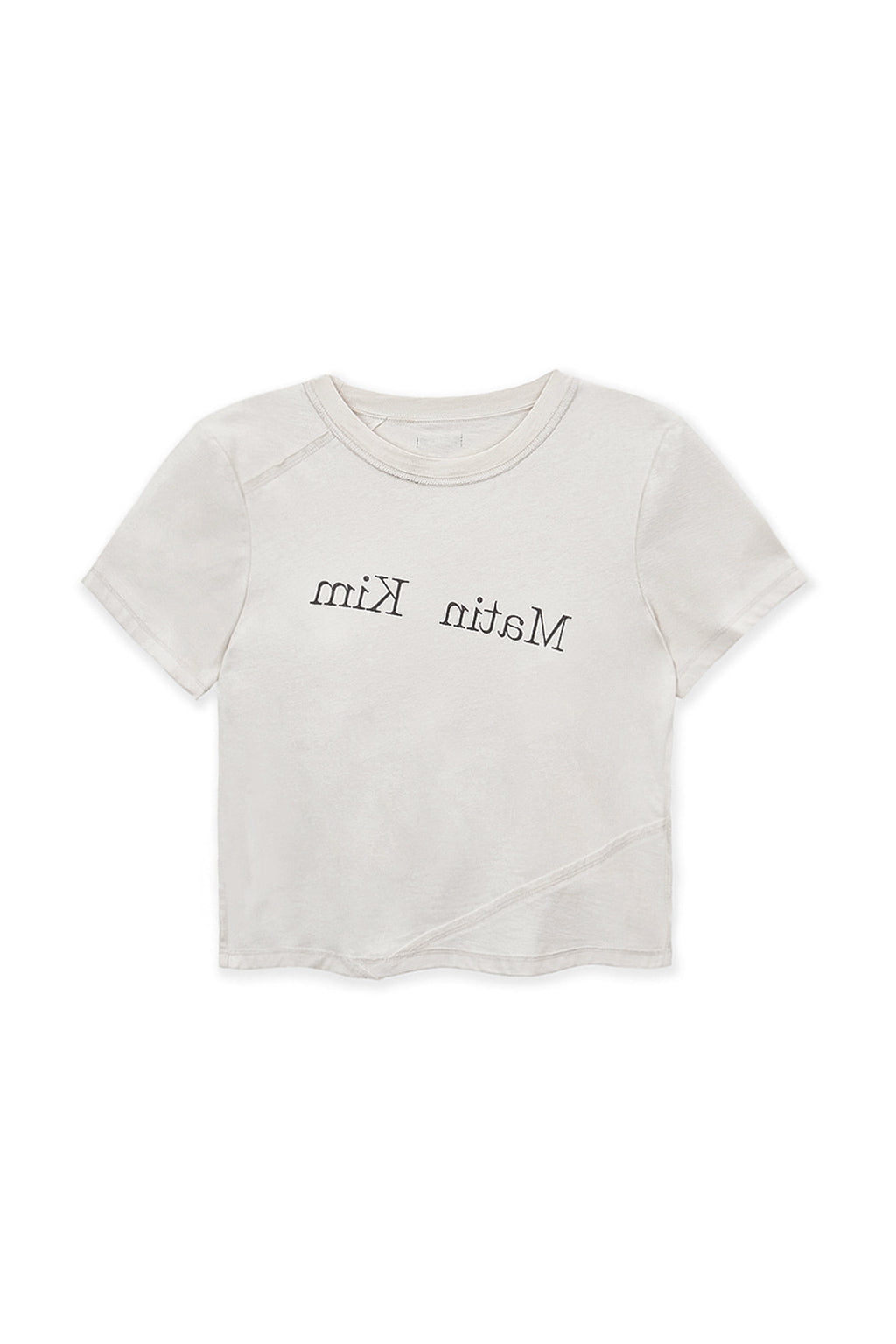 Matin Kim - Diagonal Logo Reversible Crop Top (Ivory) product image 3 | TRAB K-Fashion Australia