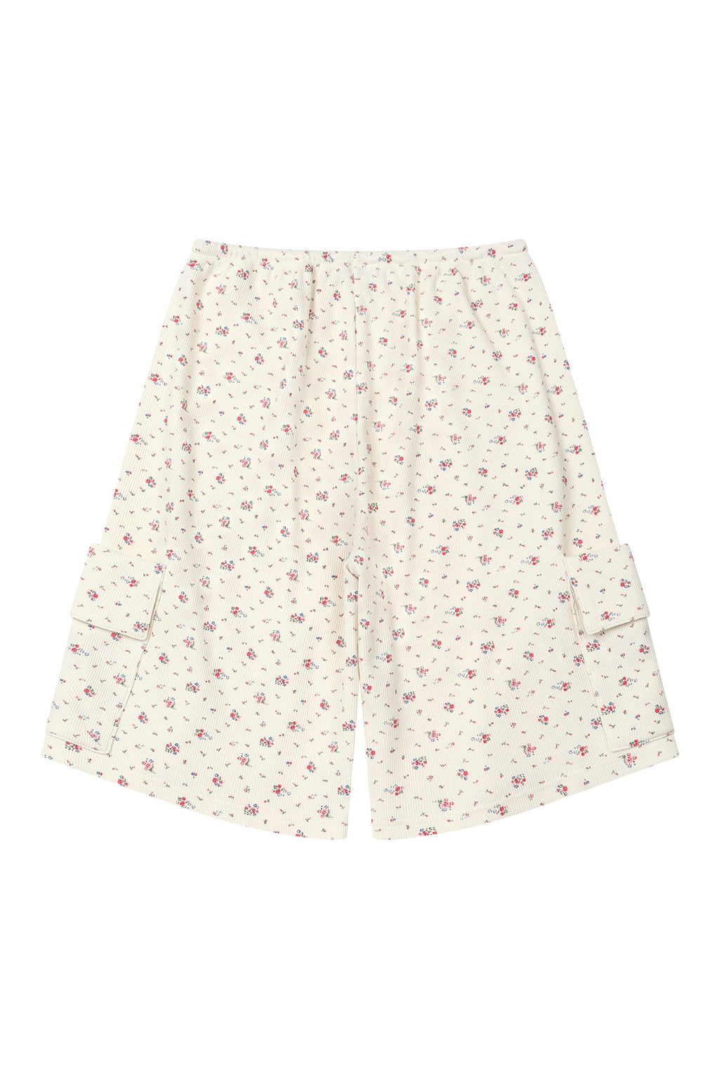Deinet - Soft Waffle Flower Jersey Cargo Bermuda Pants (Ivory) product image 12 | TRAB K-Fashion Australia