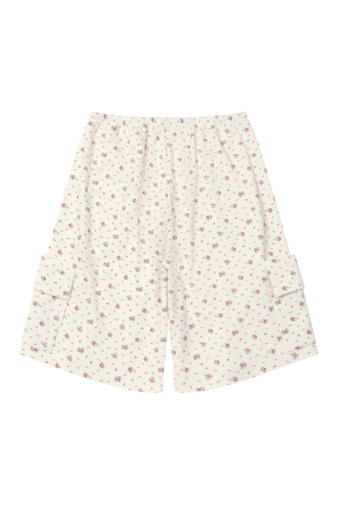 Deinet - Soft Waffle Flower Jersey Cargo Bermuda Pants (Ivory) product image 12 | TRAB K-Fashion Australia