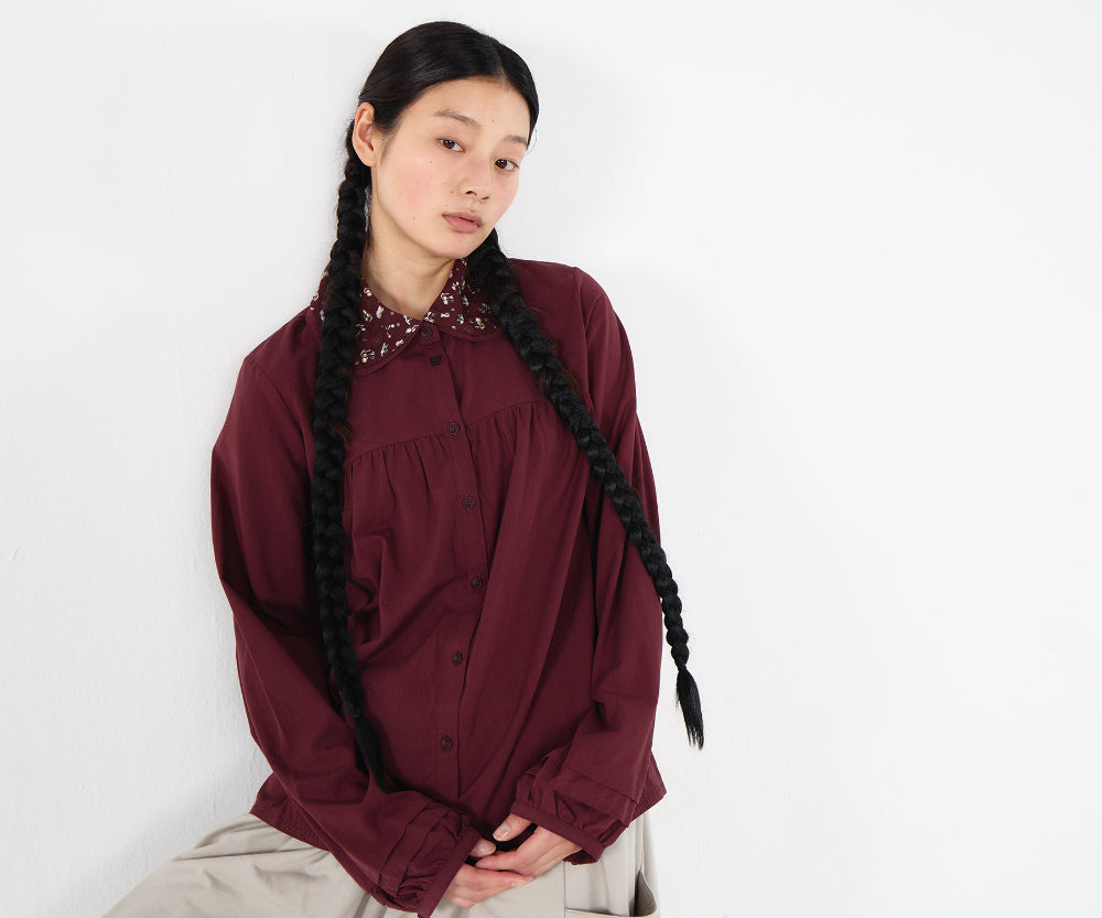 Coyseio - Graphic Round Collar Shirt (Wine) product image 5 | TRAB K-Fashion Australia