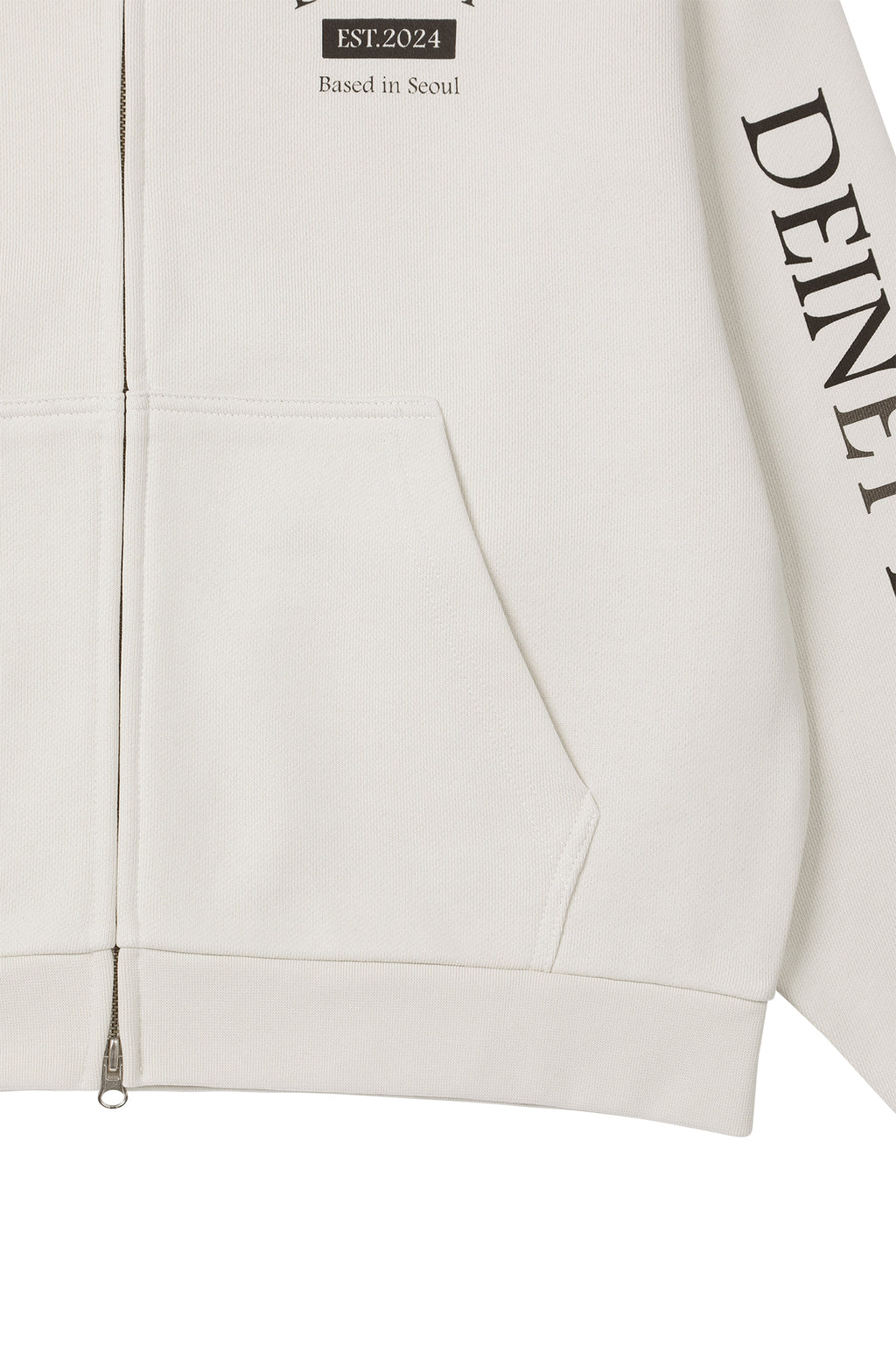 Deinet - German Lettering Hoodie Zip-Up (Ivory) product image 14 | TRAB K-Fashion Australia