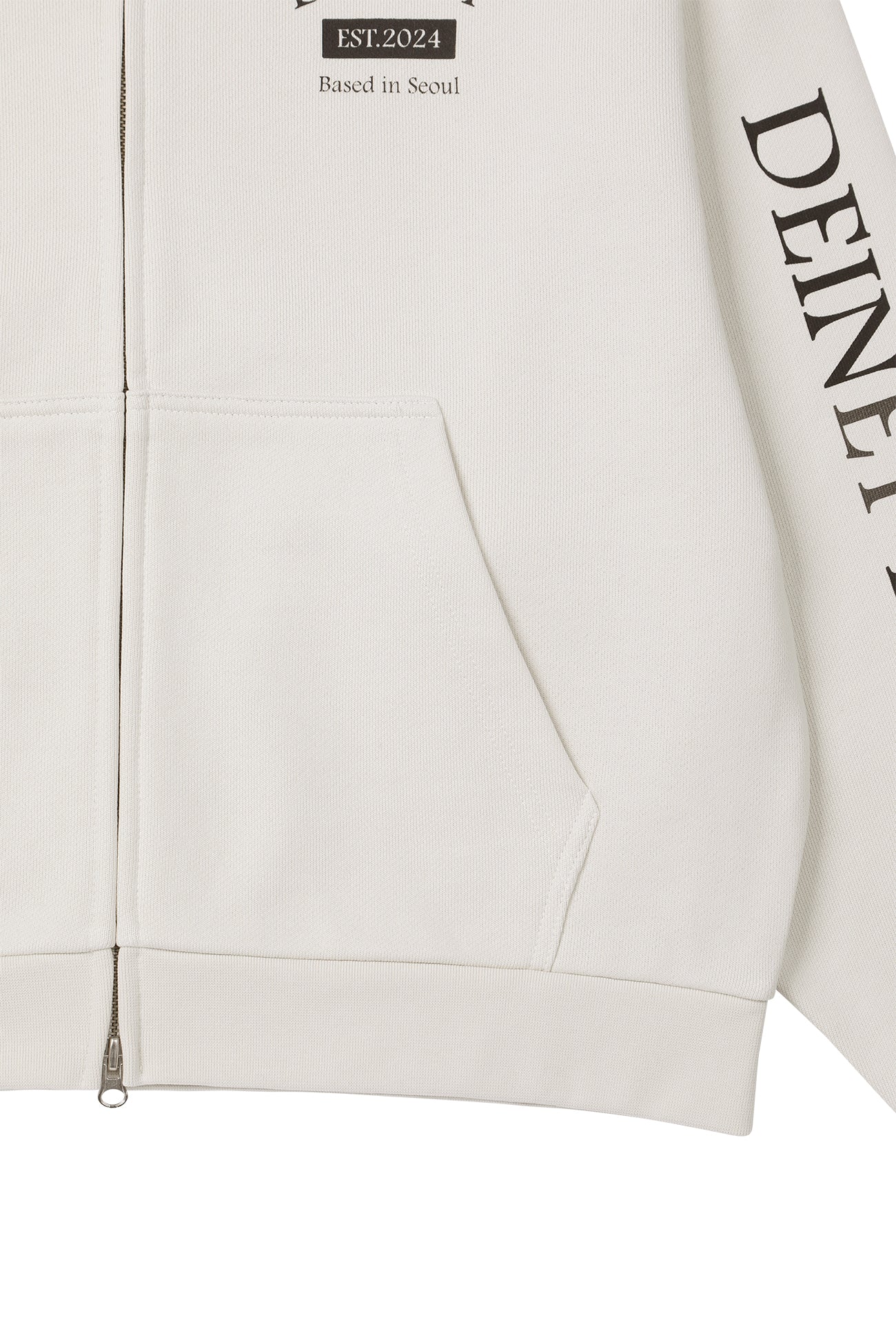 Deinet - German Lettering Hoodie Zip-Up (Ivory) product image 14 | TRAB K-Fashion Australia