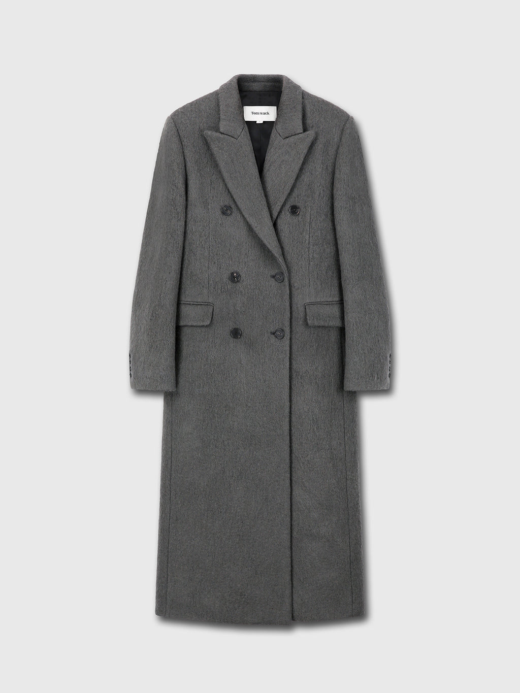 Tonywack - Soft Wool Alpaca Double-Breasted Coat (Olive Charcoal) product image 8 | TRAB K-Fashion Australia