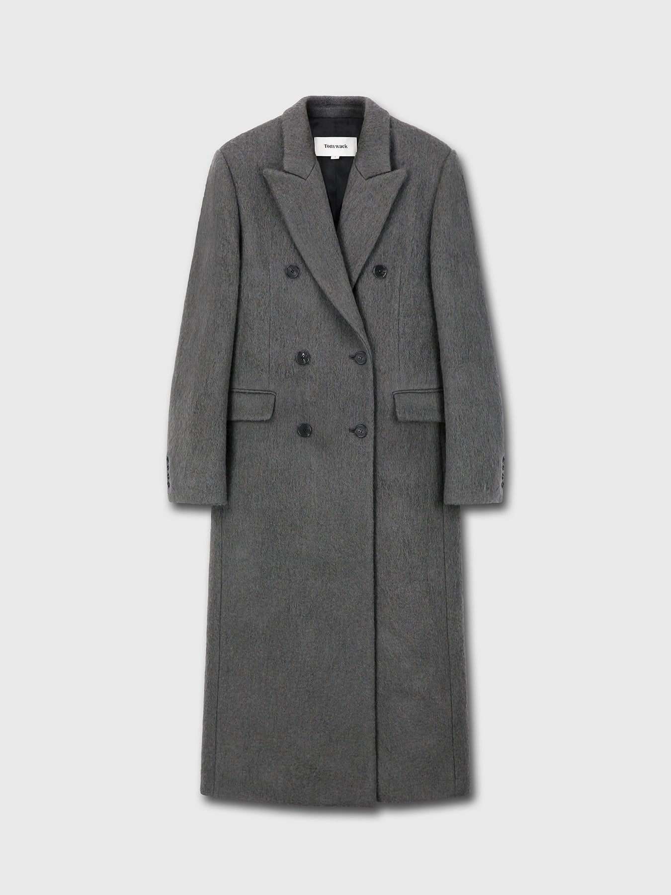 Tonywack - Soft Wool Alpaca Double-Breasted Coat (Olive Charcoal) product image 8 | TRAB K-Fashion Australia