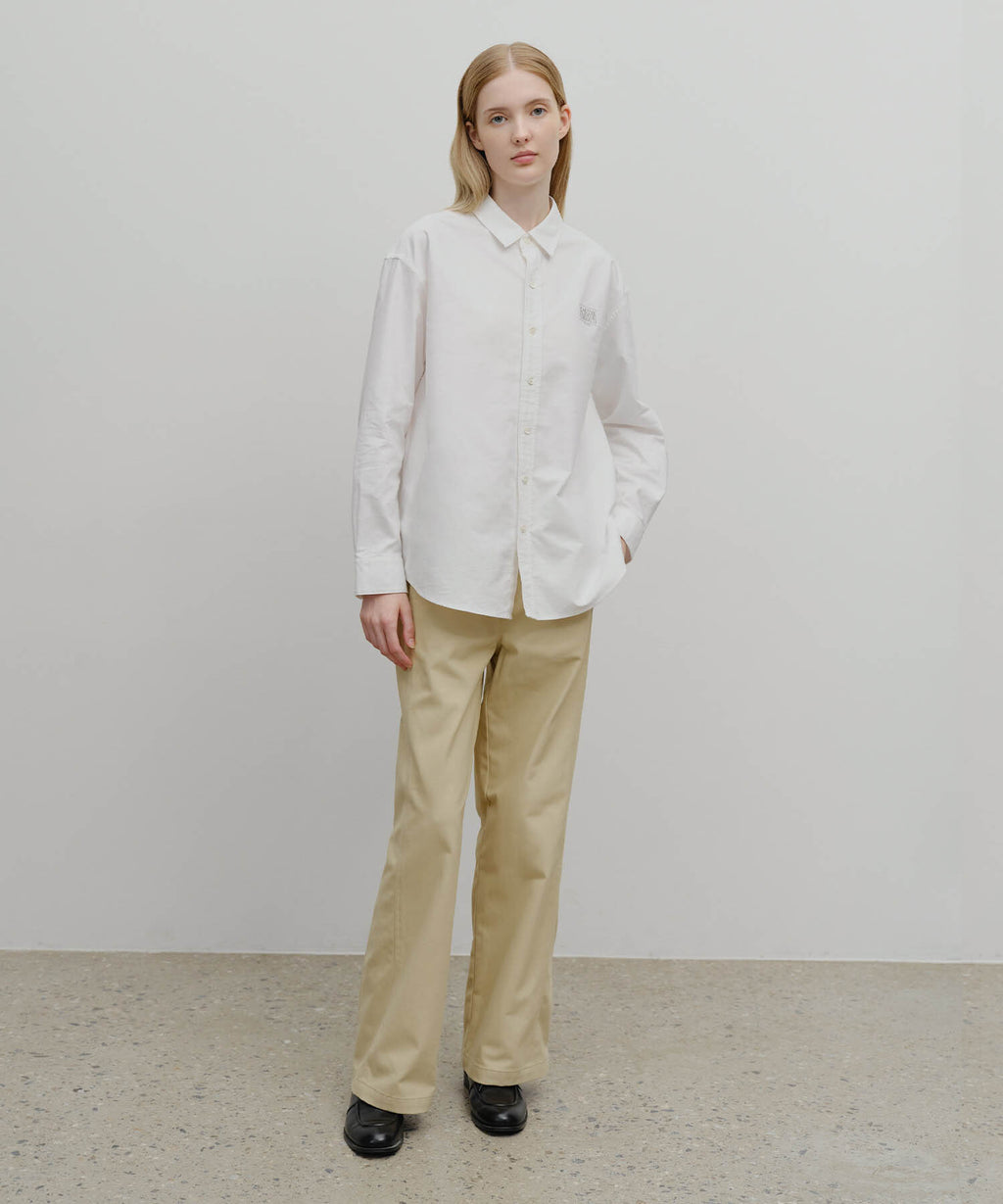 Marithe & Francois Girbaud - Cotton Curved Line Pants (Beige) product image 3 | TRAB K-Fashion Australia